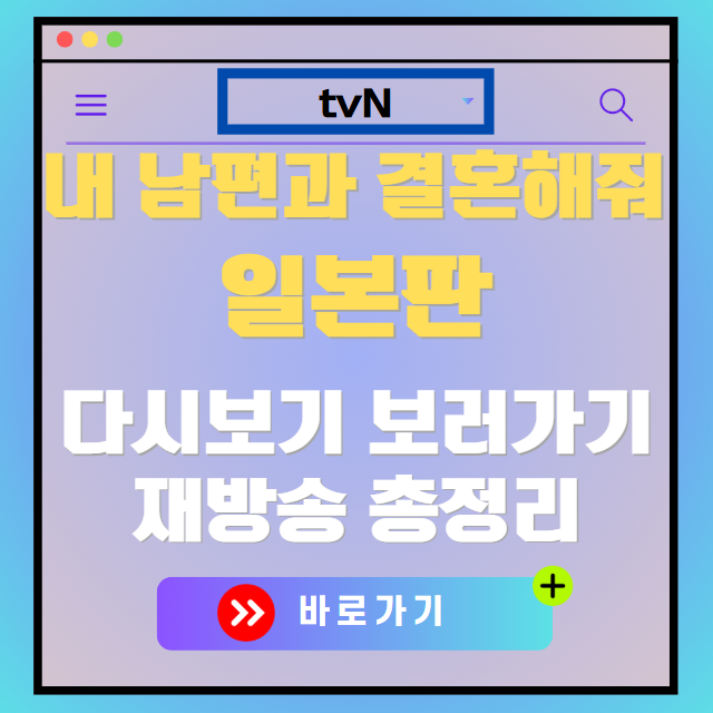 내 남편과 결혼해줘 일본판 재방송 다시보기, 보러가기, 편성표, OTT 출연진 모든 정보